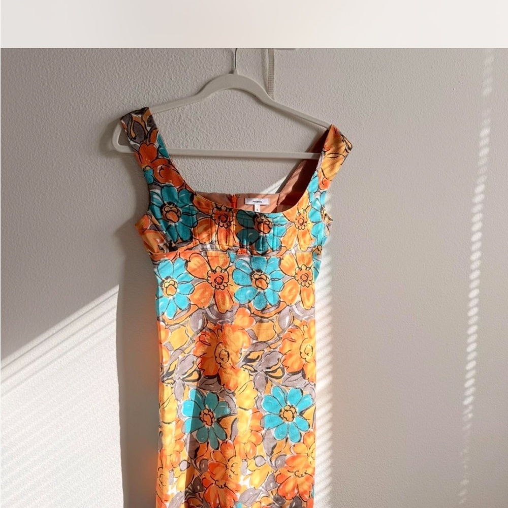 Miaou Orange and Blue Floral Dress